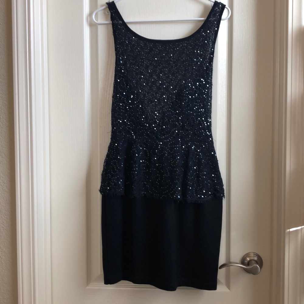 Dark blue sheer dress